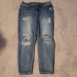 Maurices Blue Boyfriend Jeans Relaxed Fit Distressed